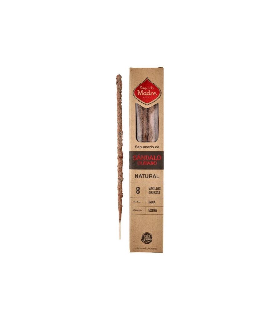 Incenso natural em bastao Sagrada Madre com aroma de sandalo e olibano