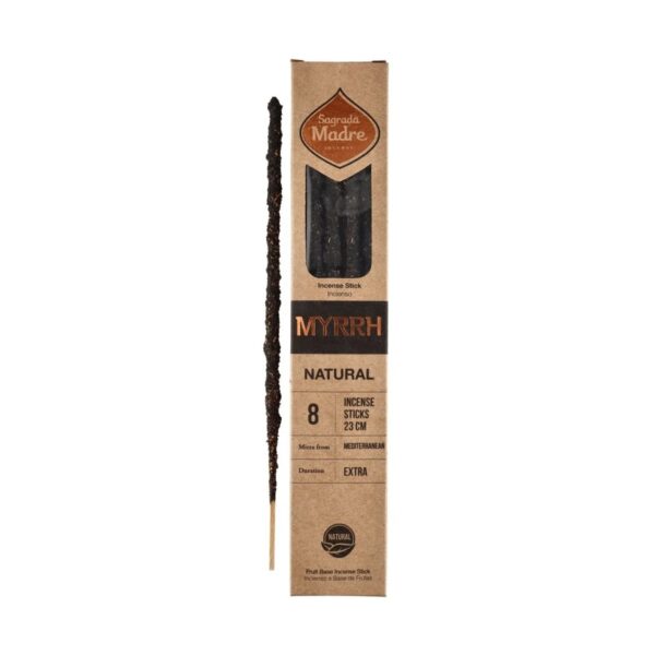 Bastão de incenso natural Sagrada Madre de mirra pura Commiphora sem sintéticos, purificação e proteção espiritual, Sopro d’Alma