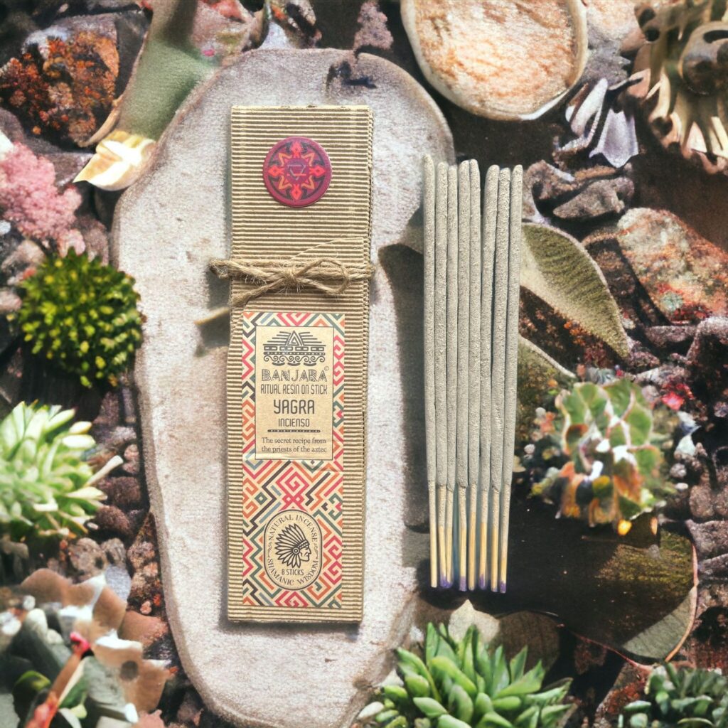 Incenso de ritual Banjara Yagra dhoop stick resina pura sem bambu, purificação sagrada védica, Sopro d’Alma