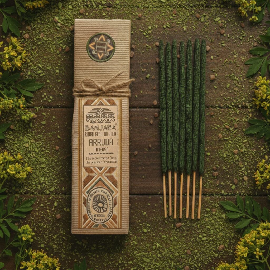 Incenso Banjara Arruda dhoop stick resina, protecção energética tradição ibérica portuguesa, Sopro d’Alma