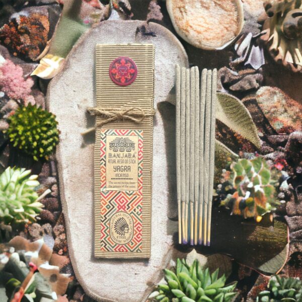 Incenso de ritual Banjara Yagra dhoop stick resina pura sem bambu, purificação sagrada védica, Sopro d’Alma