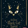 Baralho de tarot Golden Black Cat com 78 cartas e estetica gotica dourada