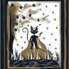 Baralho de tarot Golden Black Cat com 78 cartas e estetica gotica dourada