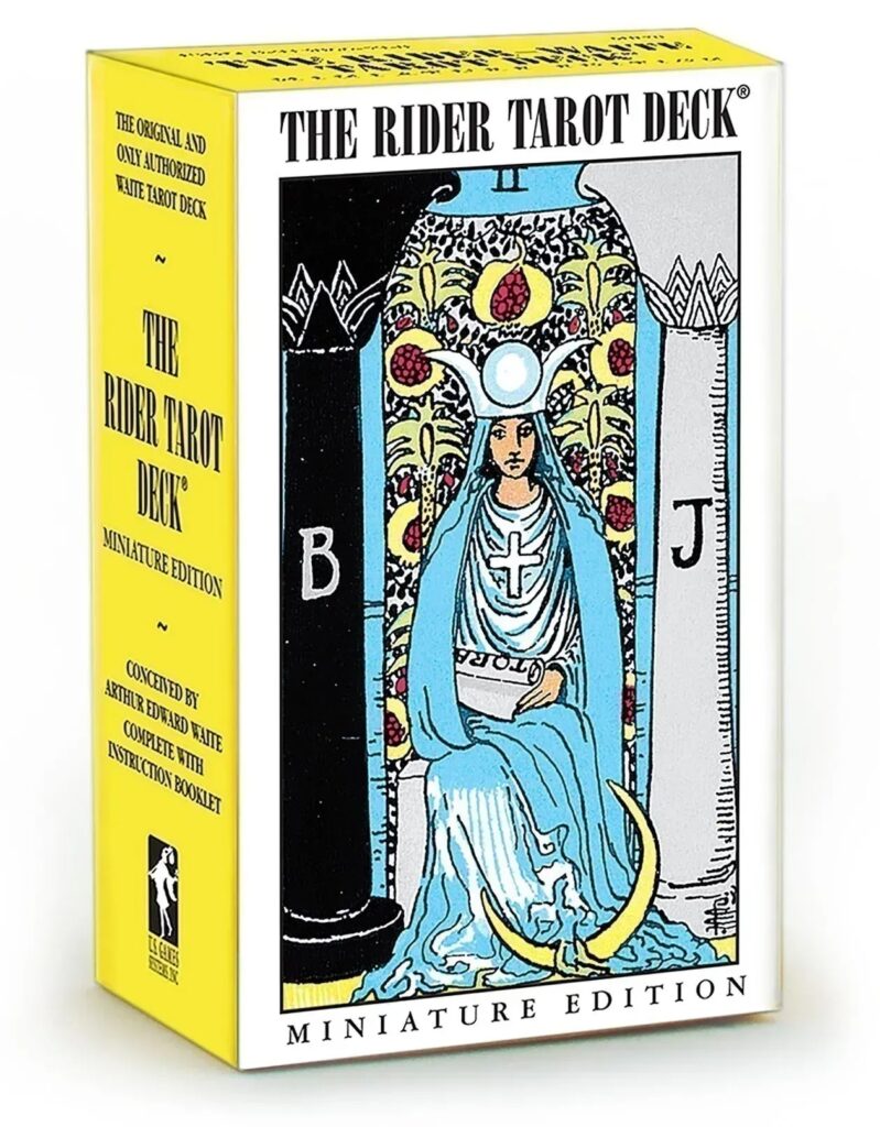 Baralho de tarot Miniature Rider-Waite em formato miniatura para levar no bolso