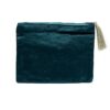 Bolsa em veludo azul petróleo com fecho e Semente da Vida 20x15cm