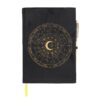 Caderno A5 Roda Astrológica com capa em veludo e caneta incluída