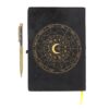 Caderno A5 Roda Astrológica com capa em veludo e caneta incluída