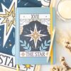 Caderno A5 The Star Vintage Tarot com ilustração retro de A Estrela na capa