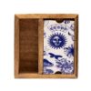 Caixa de madeira para tarot com dois compartimentos separados e suporte para exibição de cartas em posição vertical