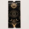 Caixa de madeira pintada de preto para tarot com quatro compartimentos e suporte para exibição de cartas