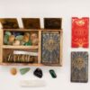 Caixa de tarot em madeira com três compartimentos