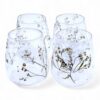 Castiçal de vidro floral em vaso com margaridas naturais prensadas 12x11cm, peça central de altar, Sopro d’Alma