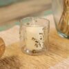 Castiçal de Vidro Floral Natural Cilíndrico - Margarita 8x8cm