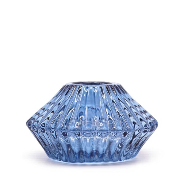 Castiçal Reversível Flor em Azul Real: Para Vela de Jantar e de Chá