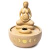 Fonte decorativa de 25cm com figura de Deusa e fases da lua em resina