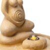 Fonte decorativa de 25cm com figura de Deusa e fases da lua em resina