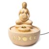 Fonte decorativa de 25cm com figura de Deusa e fases da lua em resina