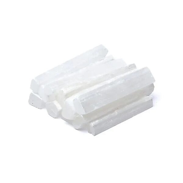Bastao de selenite natural de 8-10cm, tamanho portatil para limpeza de cristais