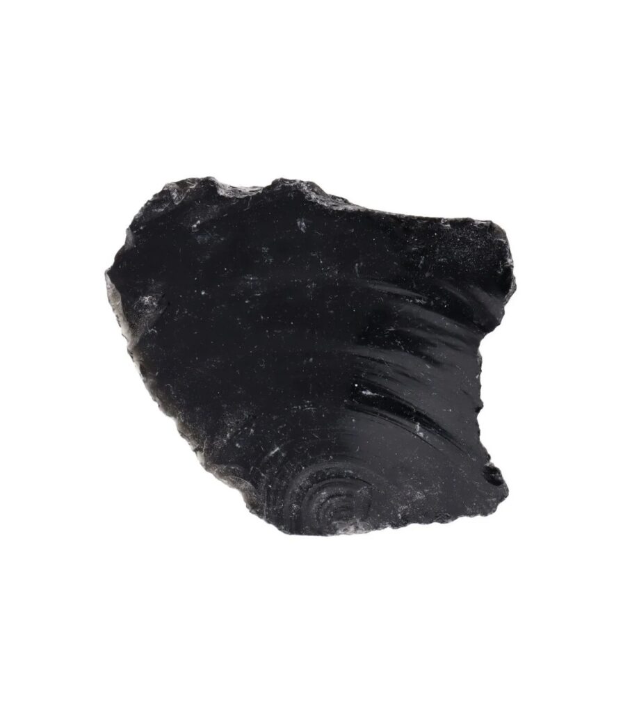 Obsidiana preta em bruto 4cm, vidro vulcânico natural com brilho vítreo, cristal trabalho interior Sopro d’Alma