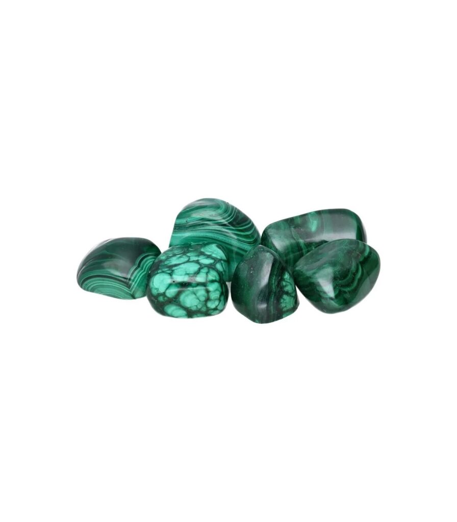 Malaquite rolada 3cm, verde intenso com bandas concêntricas naturais, pedra de cura emocional Sopro d’Alma
