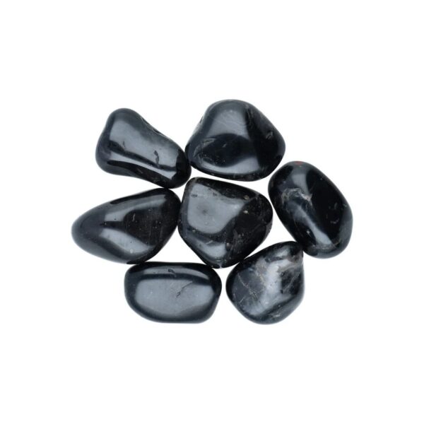 Ónix preta rolada e polida, aprox. 4x3cm, preto profundo e opaco, pedra de protecção energética Sopro d’Alma