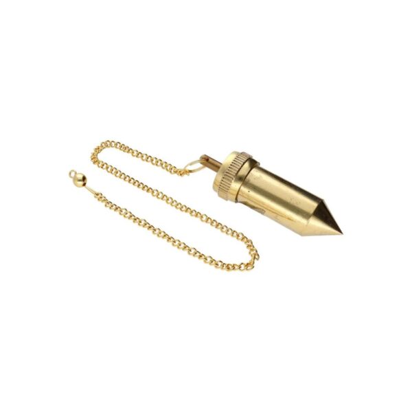 Pêndulo de bronze maciço grande com corrente metálica, 40 gramas, para radiestesia e trabalho energético, Sopro d’Alma