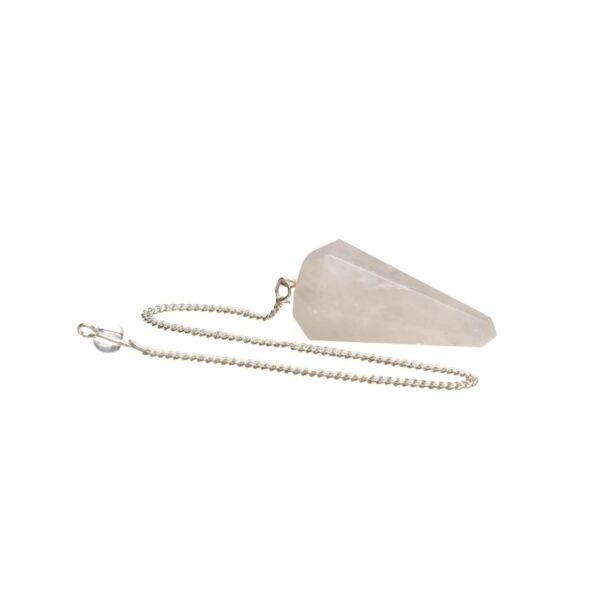 Pêndulo de quartzo cristal claro facetado 4cm, neutro e amplificador para radiestesia, Sopro d’Alma