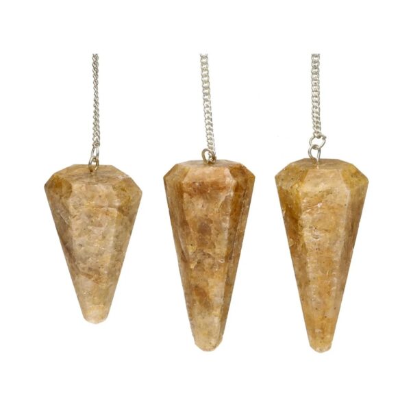 Pêndulo de quartzo dourado facetado 4cm, golden healer quartz, cura e vitalidade em radiestesia, Sopro d’Alma