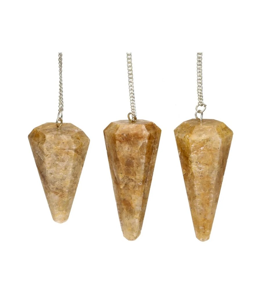 Pêndulo de quartzo dourado facetado 4cm, golden healer quartz, cura e vitalidade em radiestesia, Sopro d’Alma