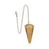 Pêndulo de quartzo dourado facetado 4cm, golden healer quartz, cura e vitalidade em radiestesia, Sopro d’Alma