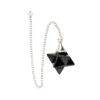 Pendulo de shungite com forma Merkaba de 3cm para radiestesia