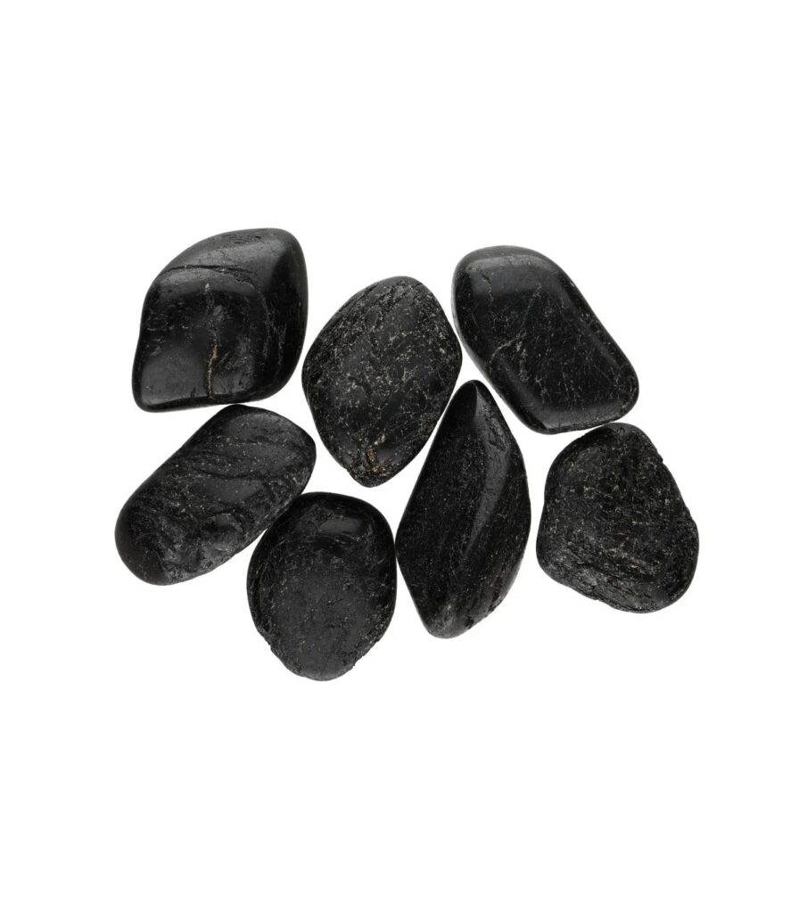 Turmalina negra rolada 2cm, Schorl natural preto, pedra de protecção quotidiana Sopro d’Alma