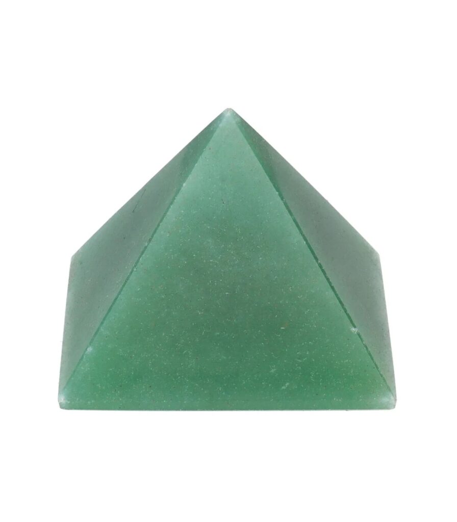Pirâmide de aventurina verde polida 4x4 cm, pedra de prosperidade e chakra do coração, geometria sagrada, Sopro d’Alma