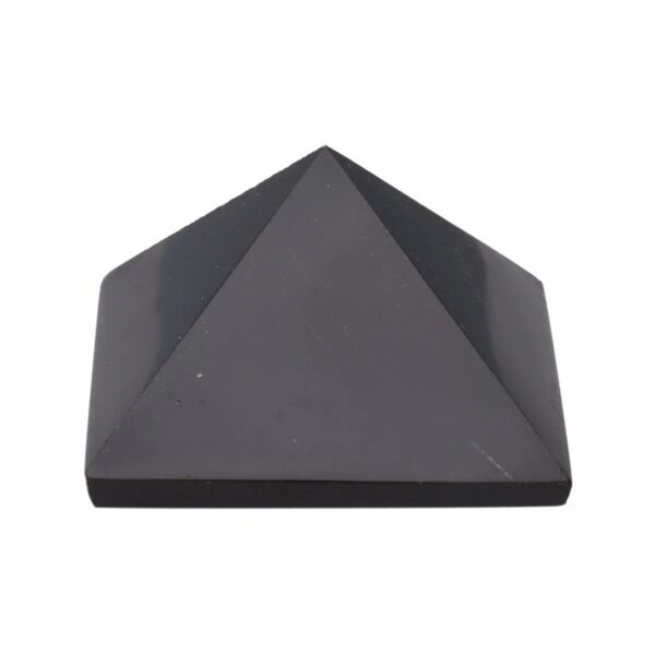 Pirâmide de obsidiana negra polida 4x4 cm, superfície reflexiva, para proteção energética e trabalho com a sombra, Sopro d’Alma