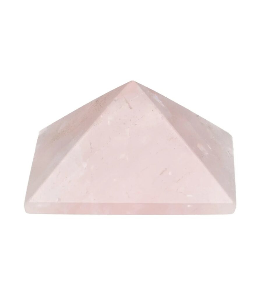 Pirâmide de quartzo rosa polido 4x4 cm, pedra do amor e da cura emocional, chakra do coração, Sopro d’Alma