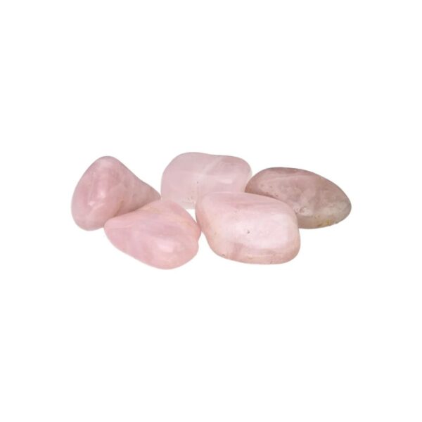 Quartzo rosa rolado 5cm, rosa suave translúcido, pedra do amor e autocompaixão, Sopro d’Alma