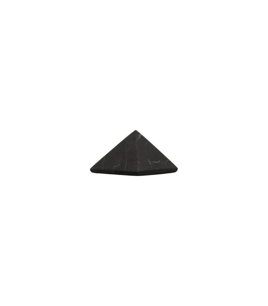 Pirâmide de shungite fosca de 5x5cm, mineral negro da Carélia Rússia