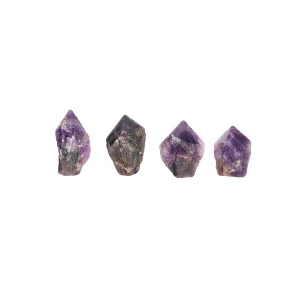 Ponta de ametista semipolida 5cm, base polida estável, corpo em bruto roxo natural, peça de altar Sopro d’Alma