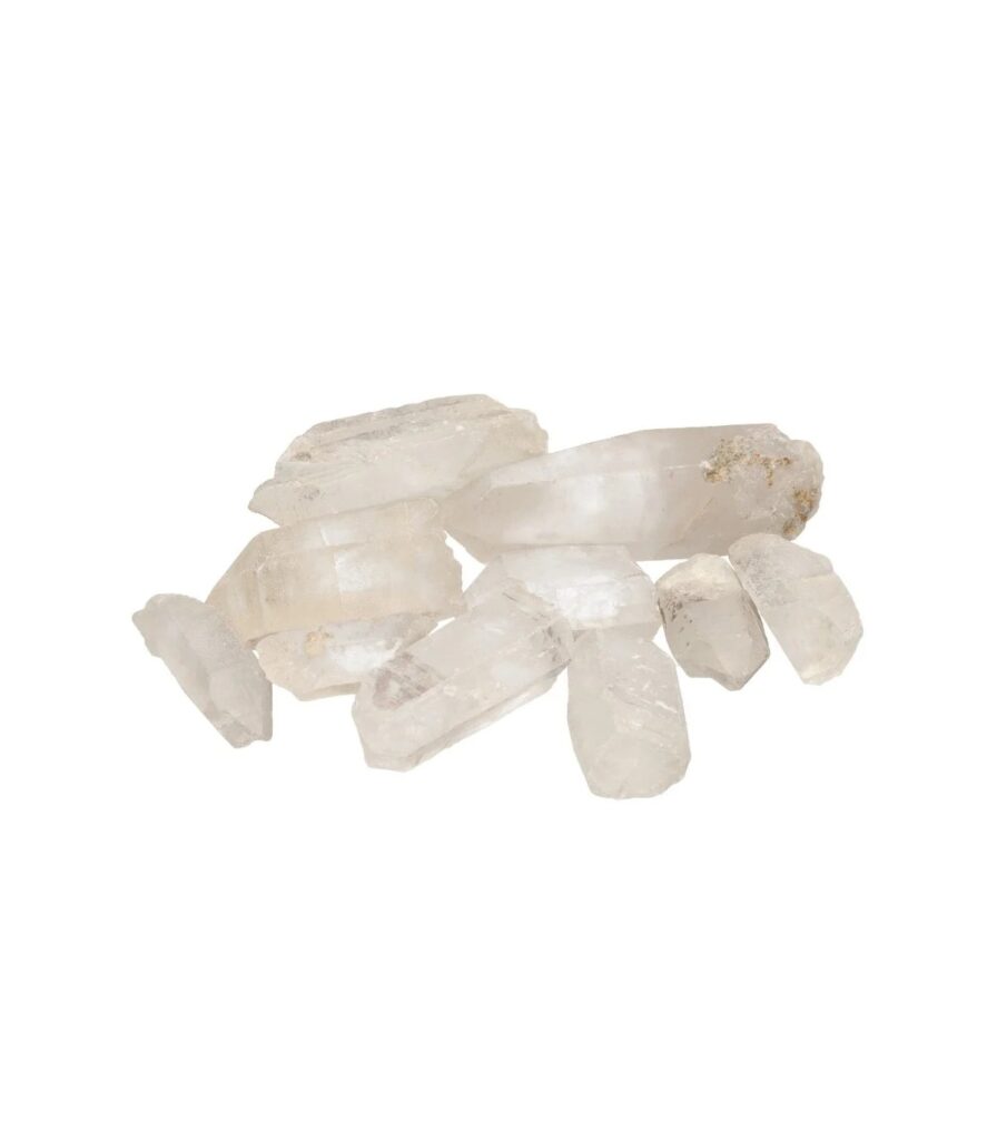Ponta de quartzo claro em bruto 8cm, terminação natural única, textura irregular, Sopro d’Alma