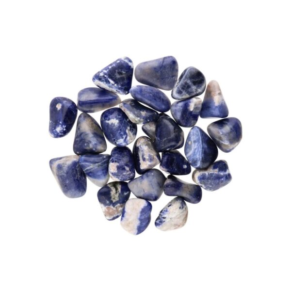 Sodalite rolada 2cm, azul royal com veias brancas, pedra de clareza mental e comunicação, Sopro d’Alma