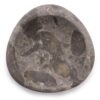 Suporte para incenso em madeira petrificada natural, textura mineral castanha, com perfuração central para varinha, peça única