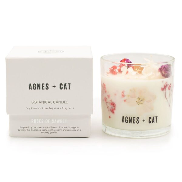 Vela de Cera de Soja Botânica Agnes & Cat: Aroma Rosas de Sawrey