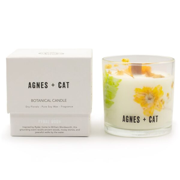 Vela Botânica de Cera de Soja Agnes & Cat: Aroma Rydal Oudh